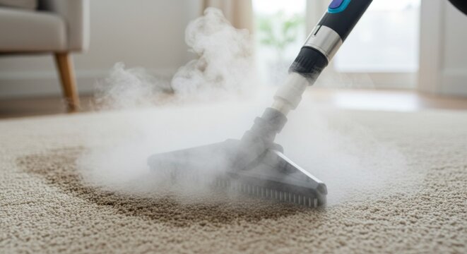 Carpet cleaning with steam for home hygiene and freshness