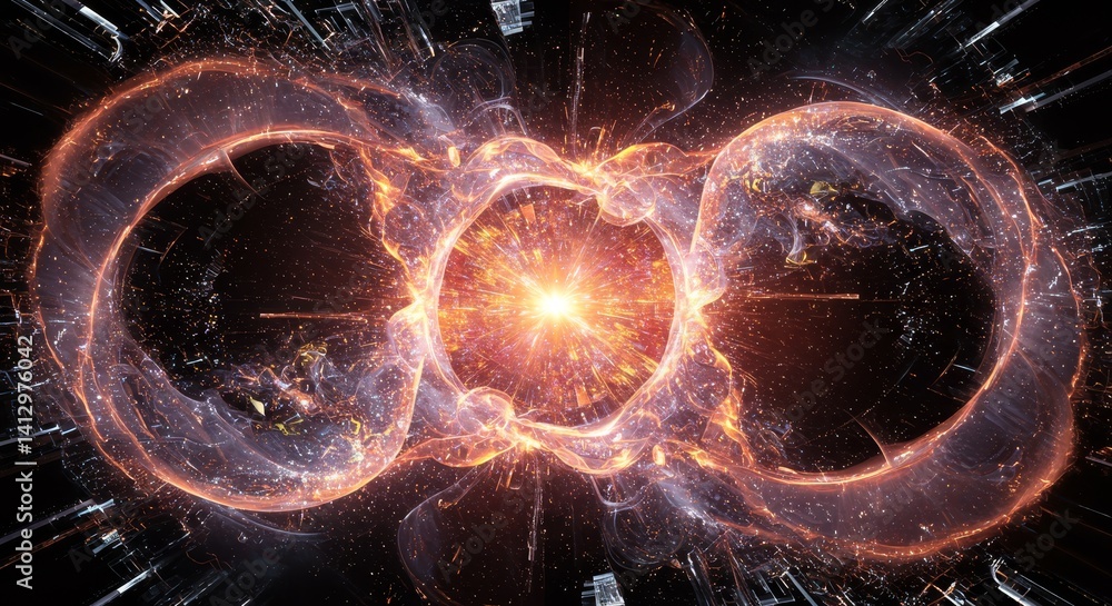 Poster ai time fractal: shifting gears of light - an ai-generated depicting a time fractal, where shifting 