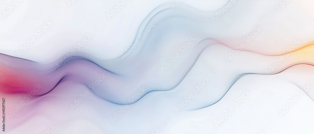 Poster abstract flowing wave background with vibrant gradient colors, smooth lines, and elegant design for 