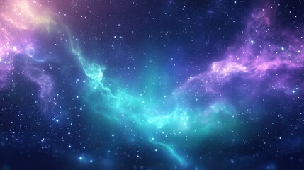 Naklejka premium Beautiful Abstract Night Sky Galaxy with Ethereal Northern Lights and Shimmering Stars Creating Mystical Celestial Background