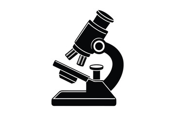 microscope silhouette vector art illustration