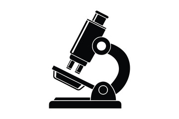 microscope silhouette vector art illustration