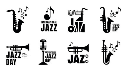 Jazz Music Instruments and icons set vector collection © Melange