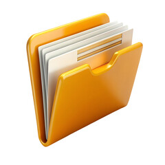 3D render document folder icon isolated on transparent background  

