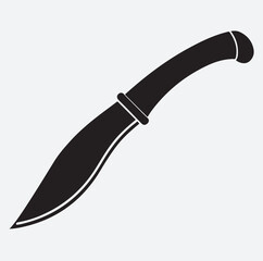  kukri knife silhouette vector art illustration, knife isolated on white background