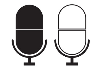 Microphone Icons set. variant microphone icon. Karaoke mic. Podcast microphone. web and mobile icons. vector illustration