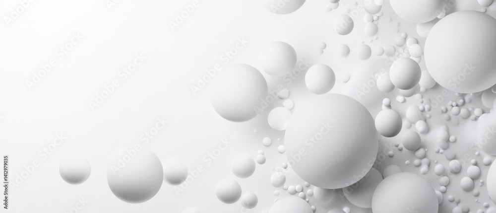 Canvas Prints abstract white spheres background with clean and modern design concept of science, technology, and m
