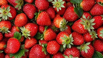 Fresh, vibrant strawberries, close-up