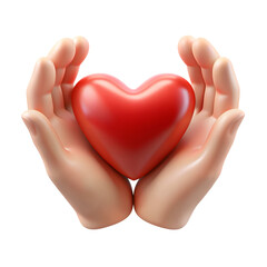 Obraz premium 3D render heart hand gesture icon isolated on transparent background 