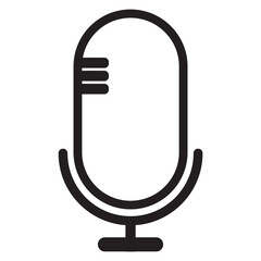 Microphone black icons set. Variant microphone flat or line vector collection isolated on transparent background. Karaoke mic. Podcasting, music, voice, speech, radio sign or symbol for web and mobile