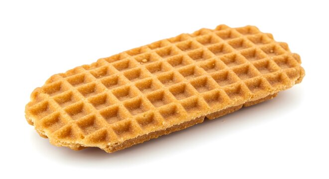 Gaufrette cookie white background