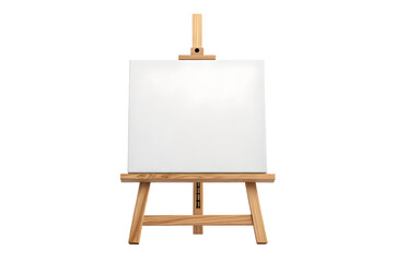 Wooden Easel with Blank White Canvas Ready for Painting and Art Display.
