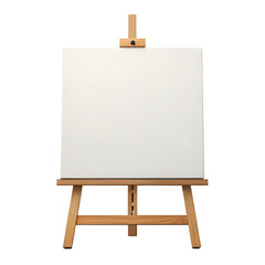 Wooden Easel with Blank White Canvas Ready for Painting and Art Display.