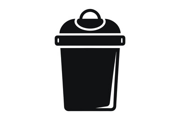 Trash delete icon silhouette vector illustration design on white background