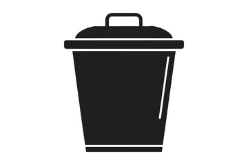 Trash can icon silhouette vector illustration 
