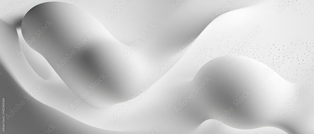 Poster abstract white flowing shapes with subtle texture, creating a modern and elegant background for grap