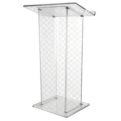 Transparent Acrylic Podium Modern & Elegant Presentation Lectern for Speeches, Conferences, and Events