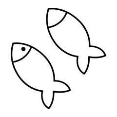 Fish vector icons. Vector outline fish icons. Fish illustration. Fishing symbols. Seafood icons. Linear fish icons.