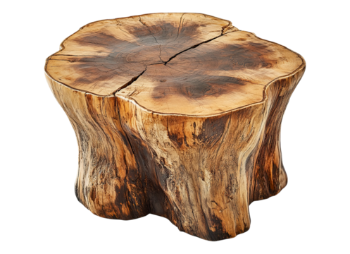 a tree stump coffee table