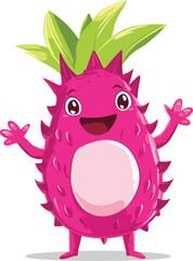 Fototapeta premium Dragon Fruit Character Cartoon