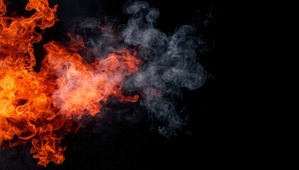 Fiery flames and smoky haze