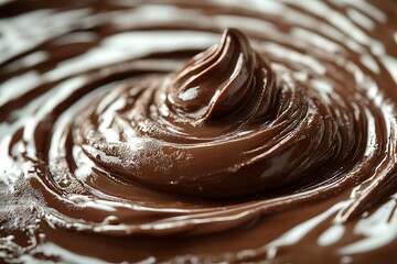 Rich Dark Chocolate Swirl Texture Creamy Dessert Indulgent Sweet Treat Background