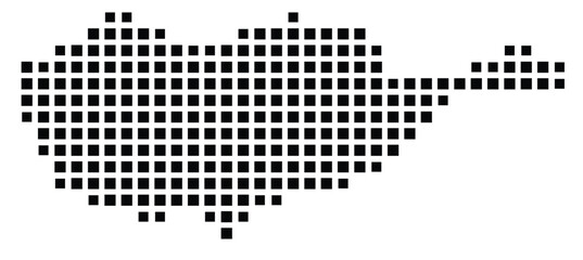 Abstract map of Cyprus showing the country with a pattern of black squares