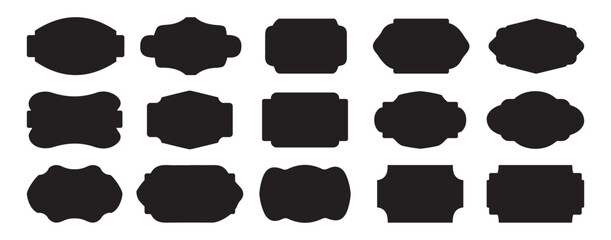 Set of decorative vintage tags, frames for scrapbook and wedding invitation design.  Badge templates in vintage style.