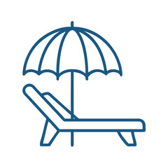 Beach Chair and Umbrella Icon Representing Relaxation