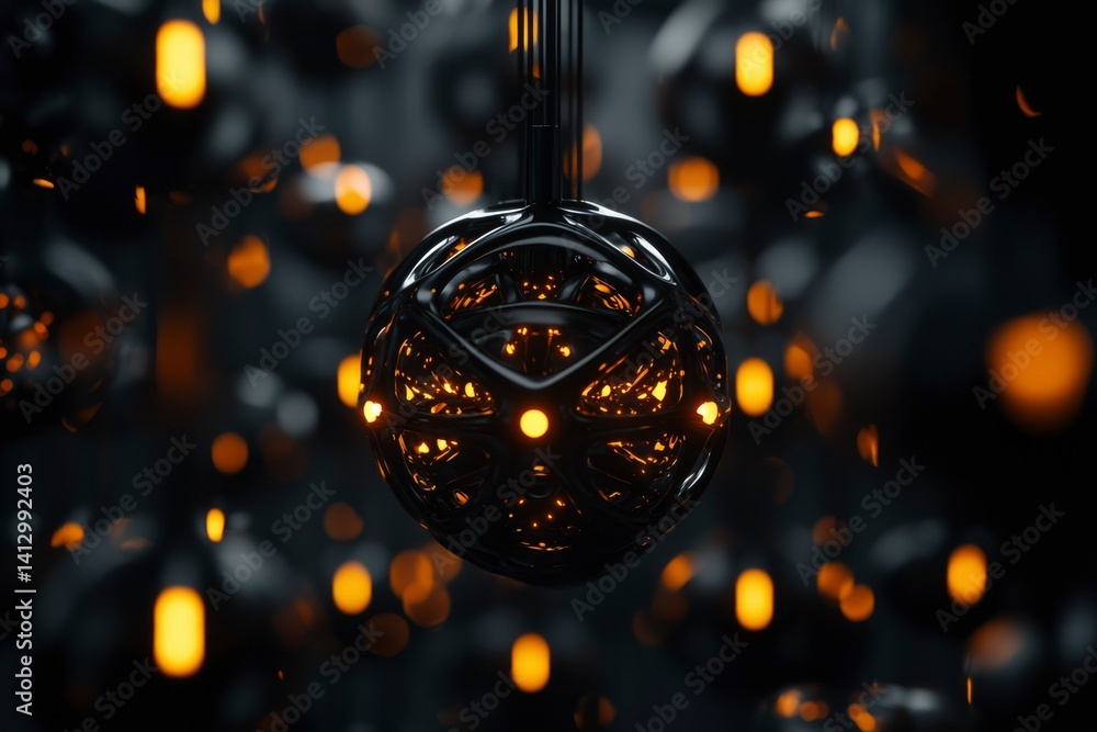 Poster abstract sphere with intricate design