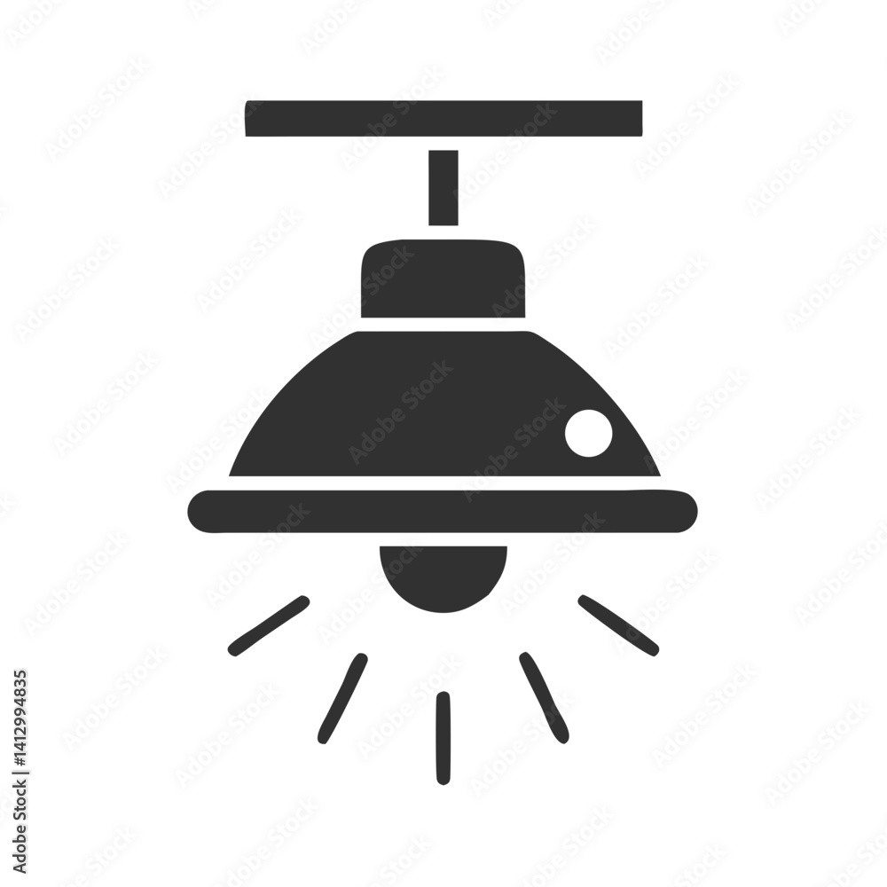 Poster Ceiling Light Icon Representing Automated Room
