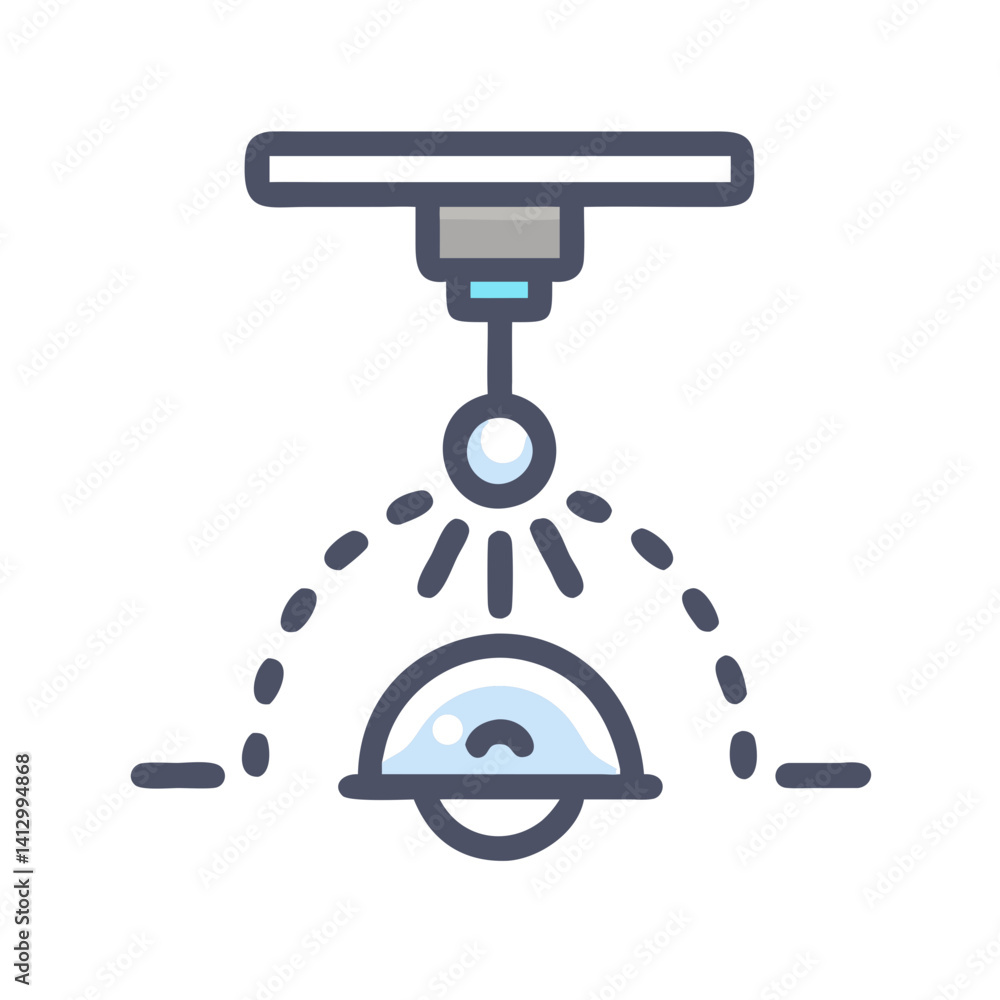 Poster Ceiling Light Icon Representing Automated Room