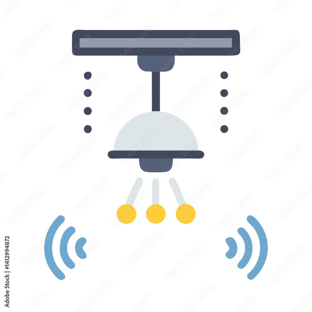 Poster Ceiling Light Icon Representing Automated Room