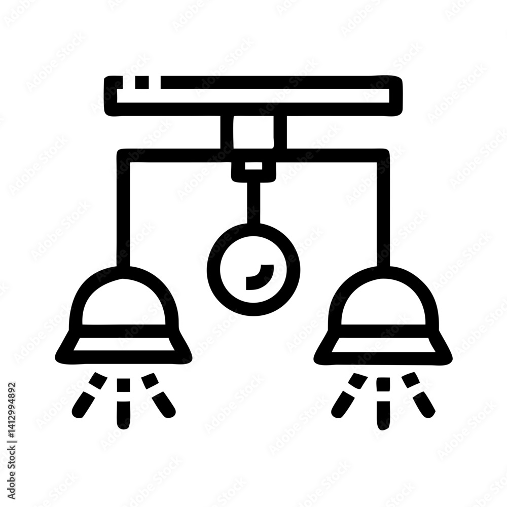 Poster Ceiling Light Icon Representing Automated Room