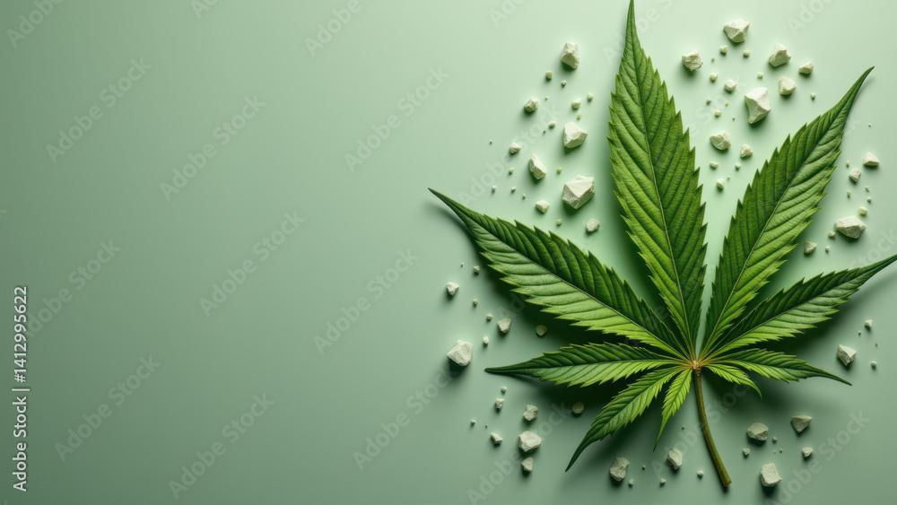 Aufkleber a graphic representation of thc crystals with a background that suggests melting or dissolving.