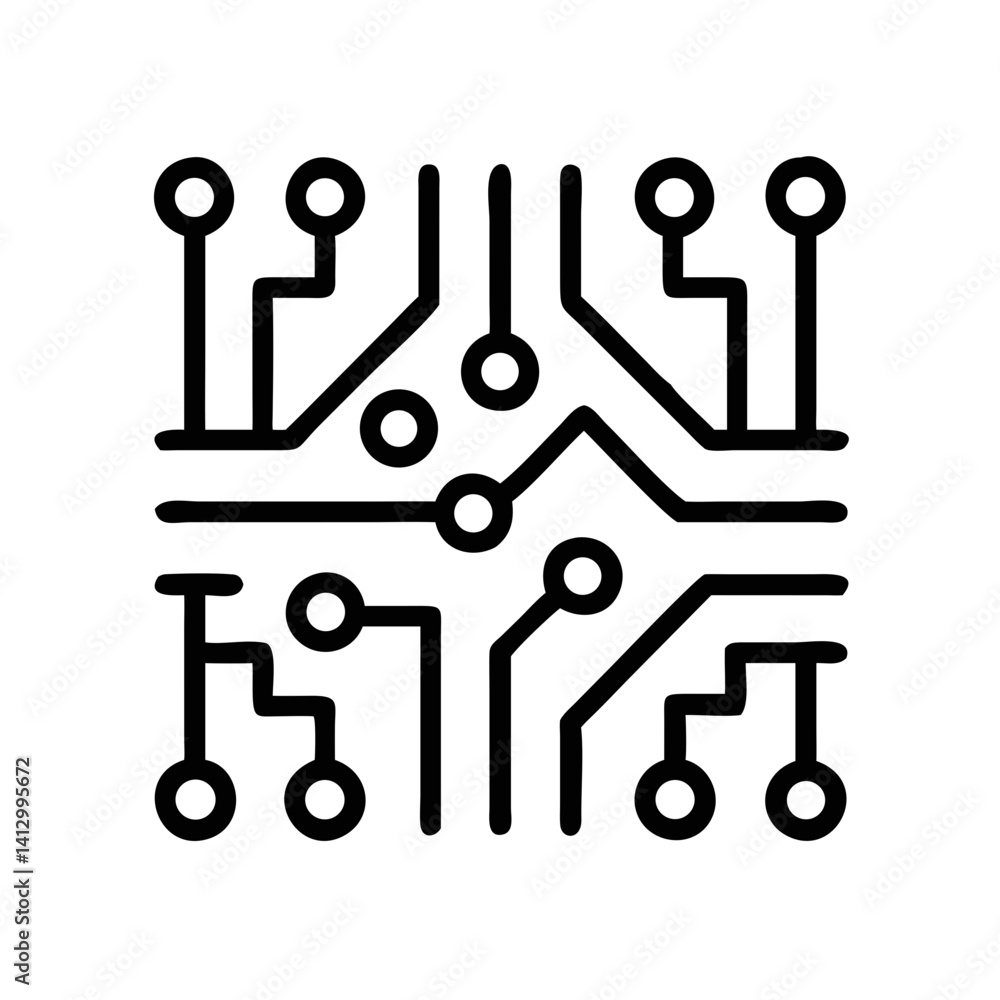 Poster circuit board icon representing technology