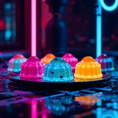 Neon Dessert Glow,ai generated