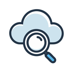 Cloud Search Icon Representing Online File Lookup