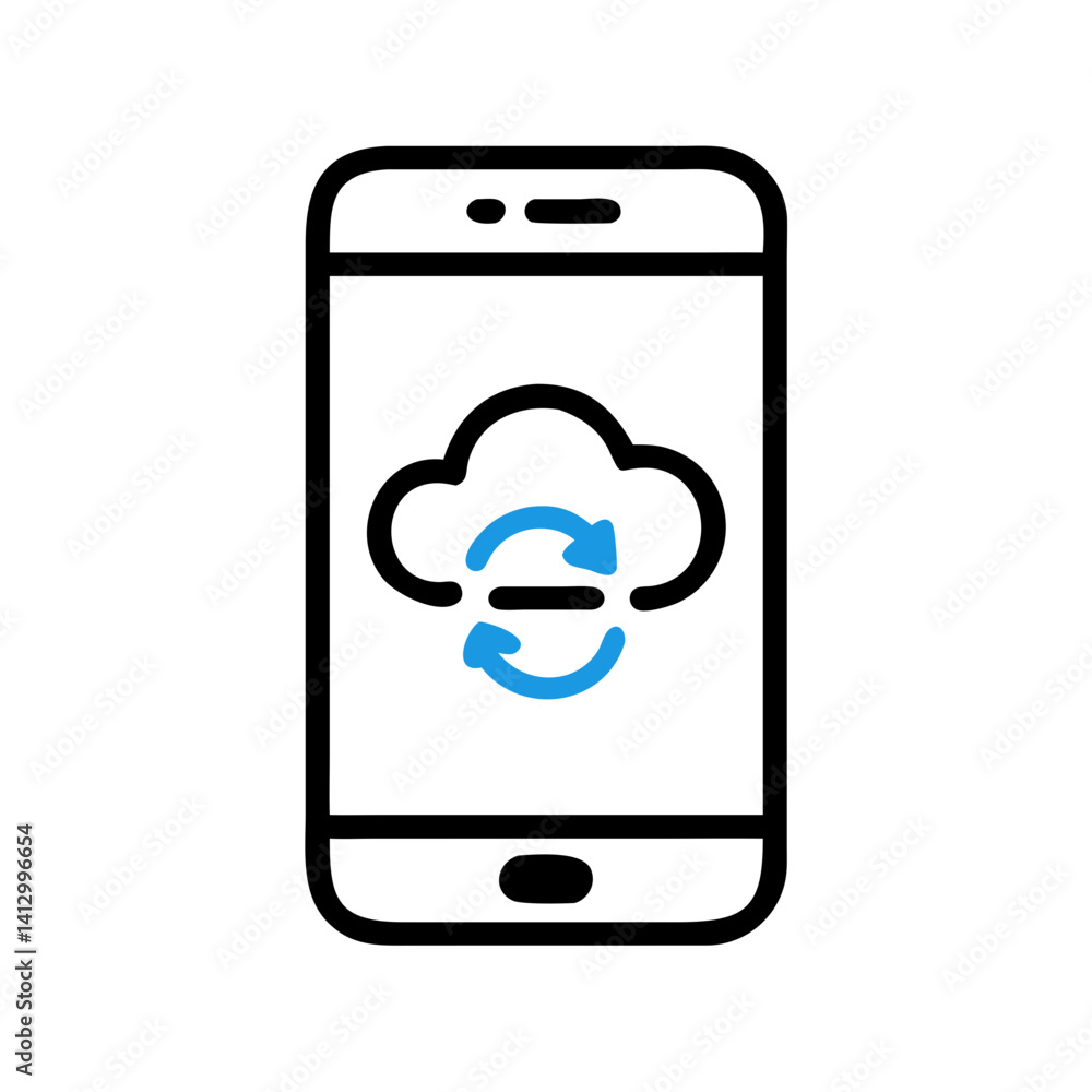 Aufkleber Cloud Sync App Icon Representing Smart Data Management