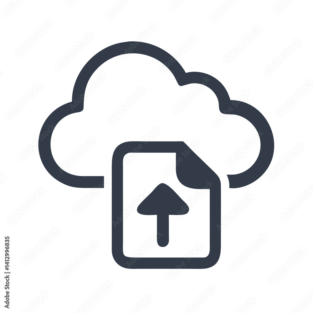 Poster Cloud Upload Icon Representing File Upload