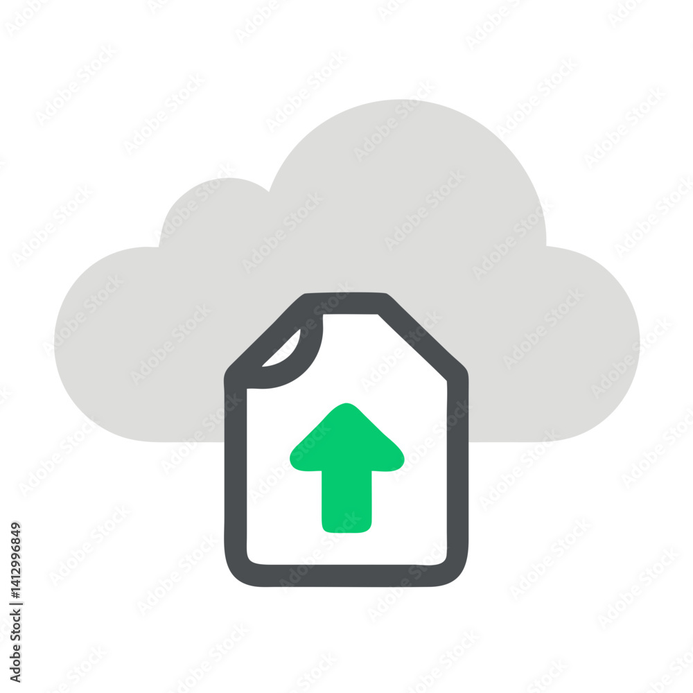 Poster Cloud Upload Icon Representing File Upload
