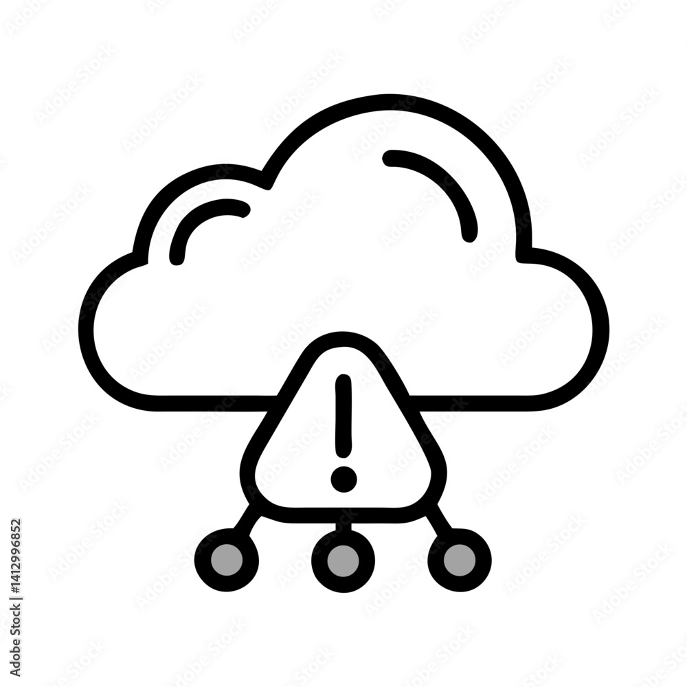 Poster cloud warning icon representing network issues