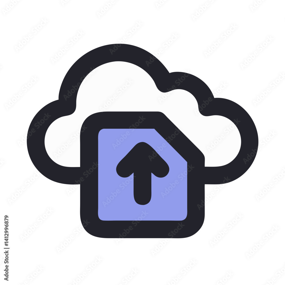 Poster Cloud Upload Icon Representing File Upload