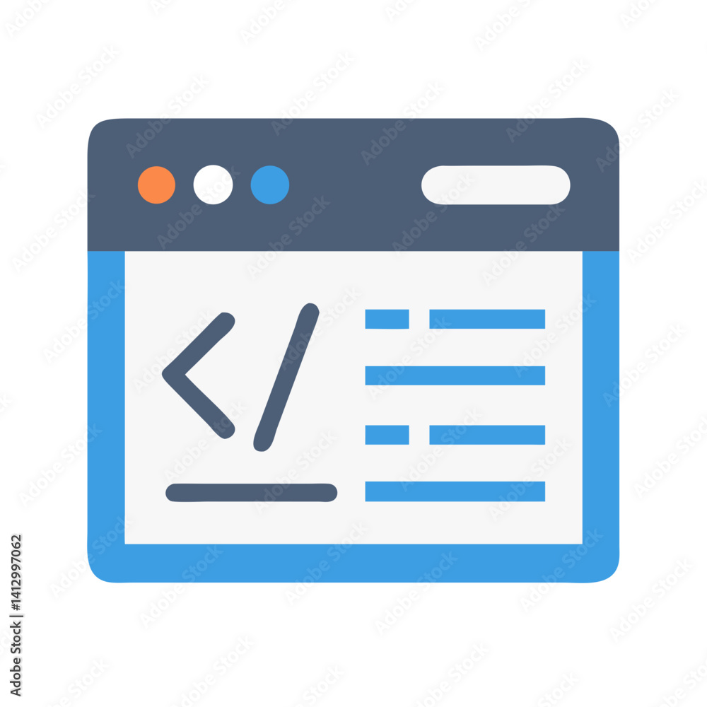 Poster Code Editor Icon Representing Software Development