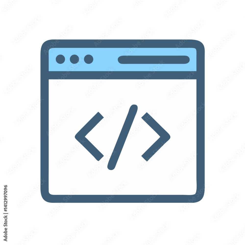 Aufkleber Code Editor Icon Representing Software Development
