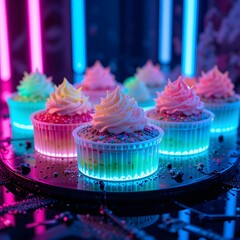 Neon Dessert Glow,ai generated