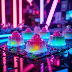Neon Dessert Glow,ai generated