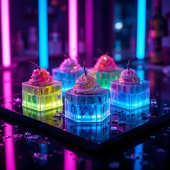 Neon Dessert Glow,ai generated