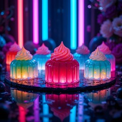 Neon Dessert Glow,ai generated