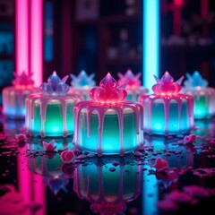 Neon Dessert Glow,ai generated